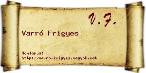Varró Frigyes névjegykártya